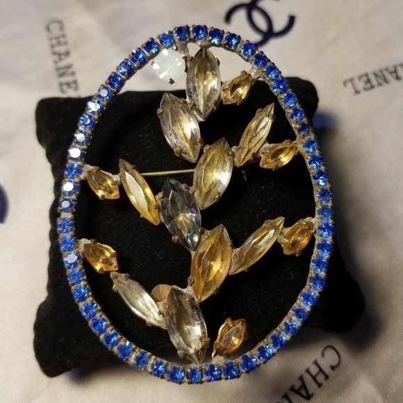 Large BIJOUX MG Vintage CZECH Brooch - Picture 6 of 8